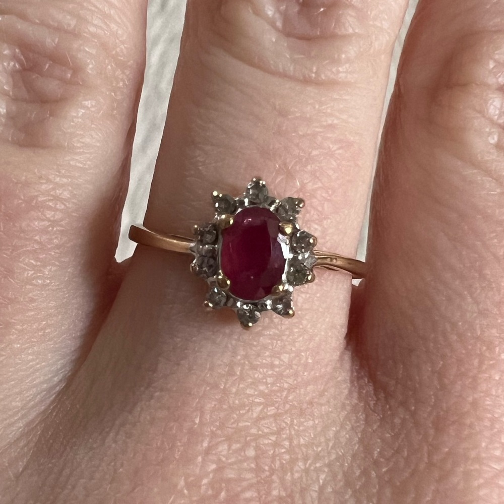 Genuine Vintage Ruby and Diamond Ring